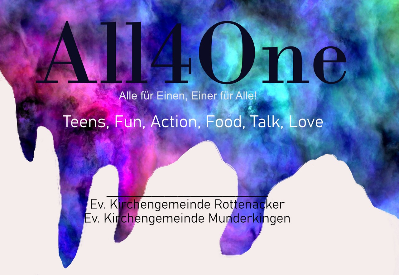 Grafik: buntes Logo von All4One mit dem Schriftzug